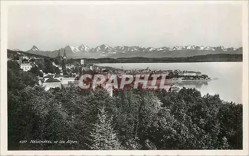 Cartes postales moderne Neuchatel et les Alpes