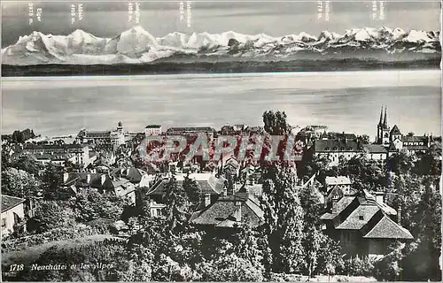 Cartes postales moderne Neuchatel et les Alpes