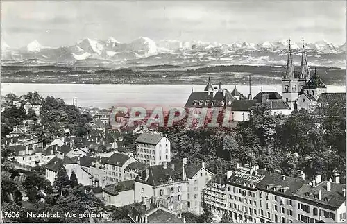 Moderne Karte Neuchatel Vue Generale