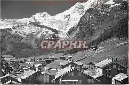 Moderne Karte Saas Fee 1800 m Wallis Alphubel 4206 m Taschhorn 4490