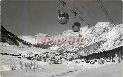 Cartes postales moderne Luftseilbahn Saas Fee Spielboden (Langefluh) Rothorn Fletschharn