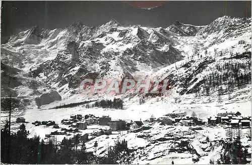 Moderne Karte Saas Fee 1790 m Taschhorn Dom Lenzspitze Naadelhorn Ulrichshorn