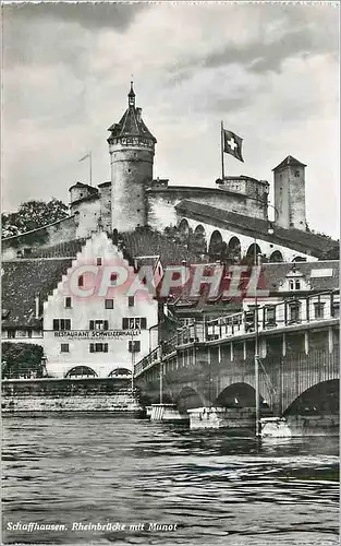 Moderne Karte Schaffhausen Rheinbrucke mit Munot