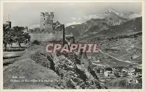 Cartes postales moderne Sion Chateau de Tourbillon et le Haut de Cry
