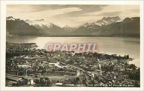 Cartes postales moderne Vevey Vue Generale et Dents du Midi