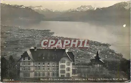 Cartes postales moderne Mont Pelerin sur Vevey Hotel des Alpes Le Leman et Dent du Midi