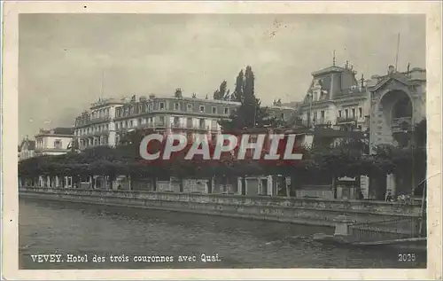 Cartes postales moderne Vevey Hotel des trois Couronnes avec Quai