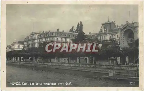 Moderne Karte Vevey Hotel des trois Couronnes avec Quai