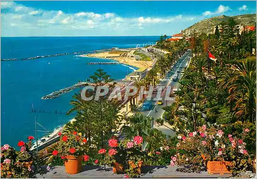Cartes postales moderne Sanremo Riviera dei Fiori Rue Aurelia et Promenade Imperatrice