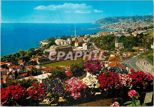 Moderne Karte Sanremo Riviera dei Fiori Panorama vue de l'Est et vue du Stade Communal