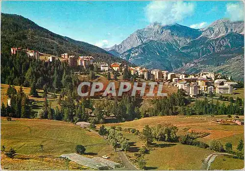Cartes postales moderne Sauze d'Oulx m 1510 Panorama avec a l'arriere plan le M Chaberton 3130 m