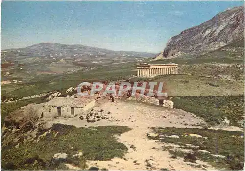 Moderne Karte Entre deux Route d'Italie Segesta Temple Publicite Calyptol Sirop
