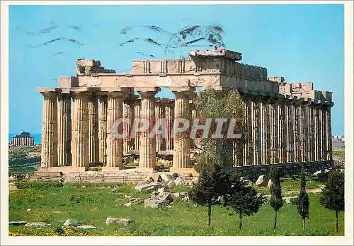 Cartes postales moderne Selinunte Temple E Sullo Sfondo il Tempio C Sec VI et V a C