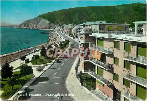 Moderne Karte Sestri Levante Promenade a la Mer Timbres Jeux Olympiques