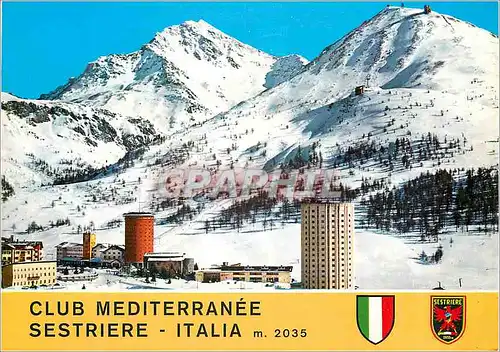 Moderne Karte Sestriere mt 2035 Italia Club Mediterranee