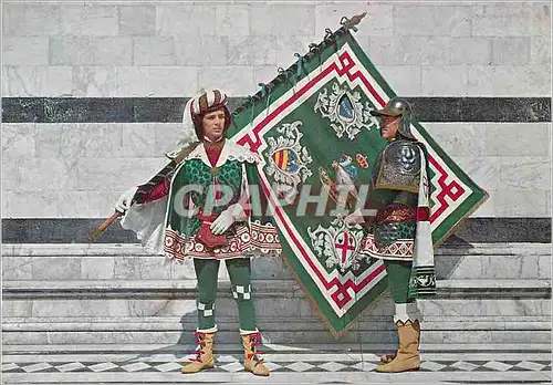 Cartes postales moderne Siena Le Storiche Contrade Duce E Paggio Maggiore dell'Oca (Costumi da Figurini di Fiorenzo Joni