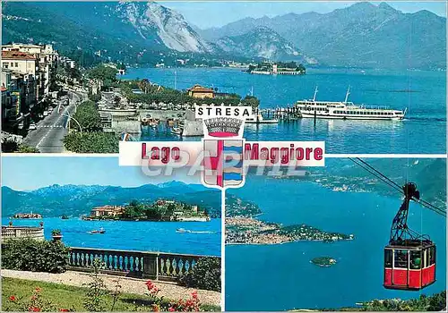 Cartes postales moderne Stresa Lago Maggiore Teleferique Bateau