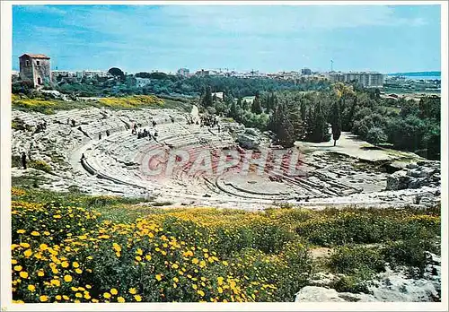 Moderne Karte Siracusa Theatre Grec et Panorama