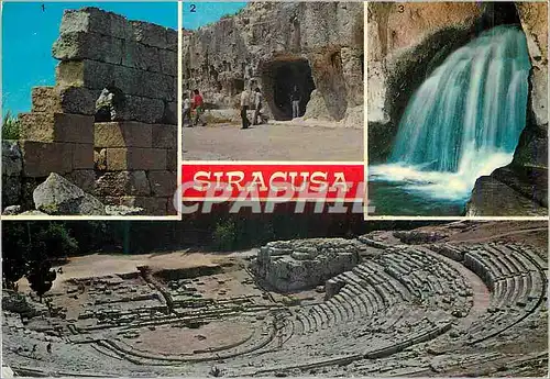 Cartes postales moderne Siracusa Castello Eurialo Grotta del Ninfeo Esterno Grotta del Ninfeo Interno Teatro Greco
