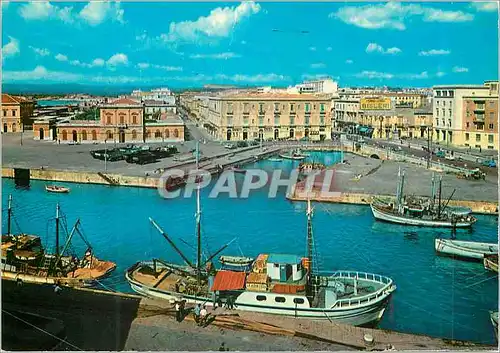 Moderne Karte Siracusa Vue panoramique du Port Bateaux