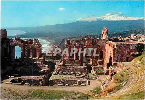 Moderne Karte Taormina Scene du Theatre Grec