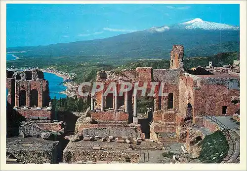 Moderne Karte Taormina Theatre Grec et Panorama