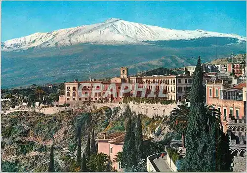 Moderne Karte Taormina Hotel S Dominique avec l'Etna Volcan