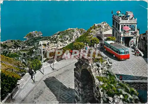 Cartes postales moderne Taormina Castel Mola Autobus