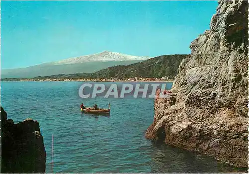 Cartes postales moderne Taormina Panorama depuis la Grotte Bateau Volcan Etna