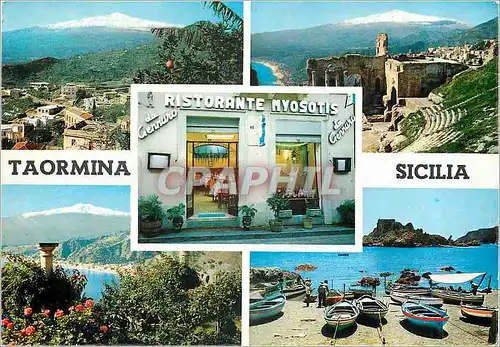 Cartes postales moderne Taormina Da Gennaro Ristorante Myosotis Cucina Internazionale Bateau