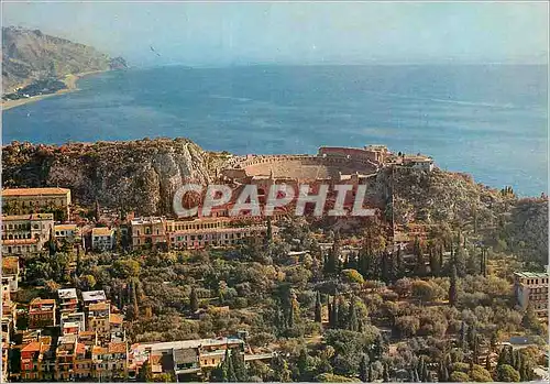 Cartes postales moderne Taormina Vue Generale et Theatre Grec