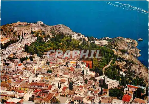 Moderne Karte Taormina La Ville vue du Chateau des Normands