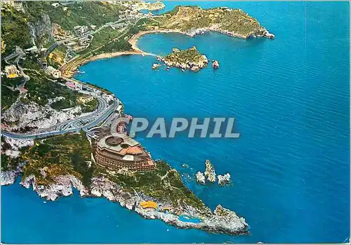 Cartes postales moderne Taormina Panorama vue de la Cote de Taormine