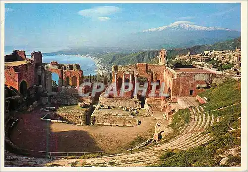 Cartes postales moderne Taormina Theatre Grec Volcan
