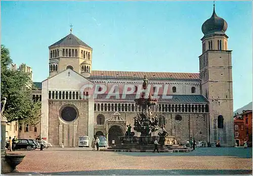 Moderne Karte Trento Il Duomo e la Fontana del Nettuno