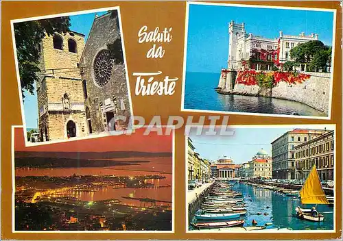 Moderne Karte Saluti da Trieste Bateaux