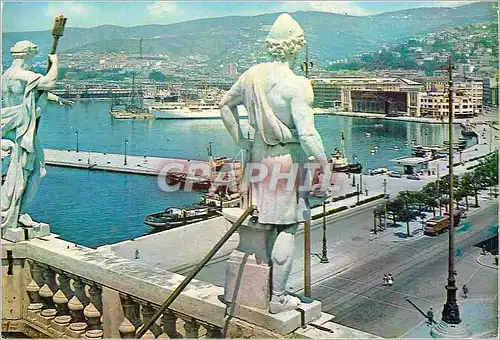 Moderne Karte Trieste Vue de la Port Bateaux