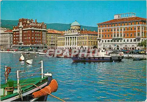 Moderne Karte Trieste Les Rives Bateaux