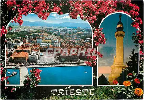 Cartes postales moderne Trieste Piazza Unita d'Italia e Colle di S Giusto Il faro della Vittoria