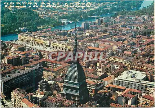 Cartes postales moderne Veduta dall'Aero Vue Generale et la Mole Antonelliana au fond Place Vittorio le Fleuve Po et le