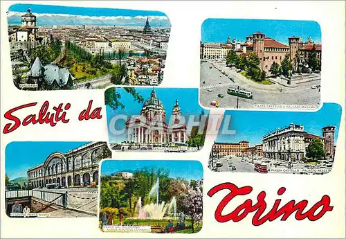 Moderne Karte Salutations de Torino