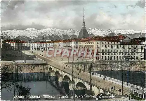 Cartes postales moderne Torino Piazza Vittorio Veneto e Ponte Vittorio Emanuele