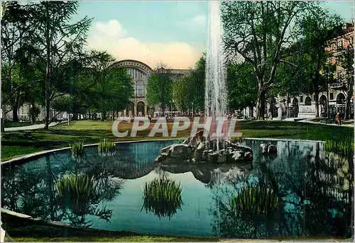 Moderne Karte Torino Les Jardins de la Place Carlo Felice et la Gare de Porta Nuova