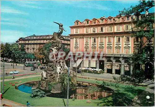 Moderne Karte Torino Place de la Canstitution Monument Commemoratif du Tunnel du Frejus