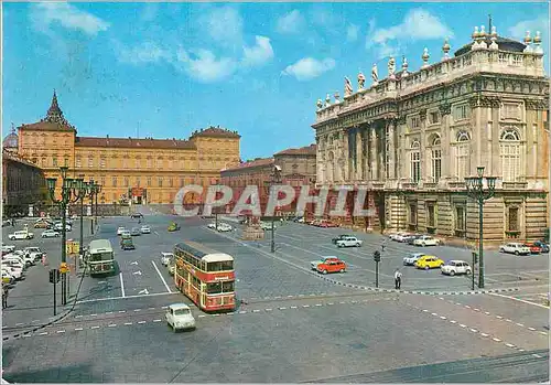 Cartes postales moderne Turin Palais Madama Palais Royal et Place Castello Autobus