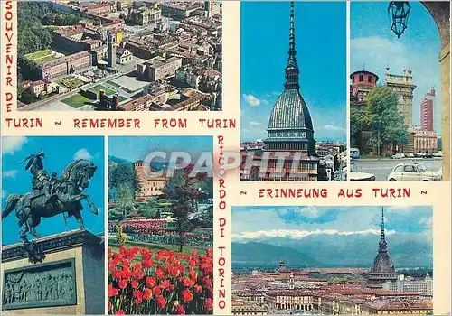 Cartes postales moderne Torino Scorcio Panoramico del Centro Storico La Mole Antonelliana Palazzo Madama Monumento ad Em
