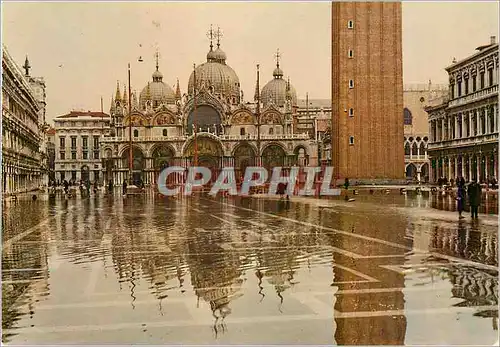 Moderne Karte Venezia Place St Marc avec la Maree Haute