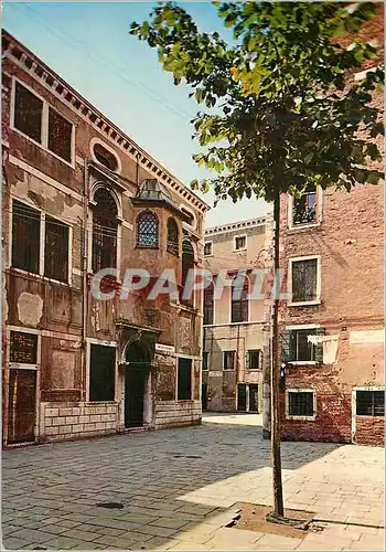 Moderne Karte Venise Ghetto Vieux Facade de la Synagogue levantine