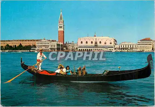 Moderne Karte Venezia Panorama du Bassin de S Marc Bateau