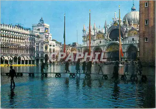 Cartes postales moderne Venezia Exceptionnelle Haute Maree sur la Place de St Marc